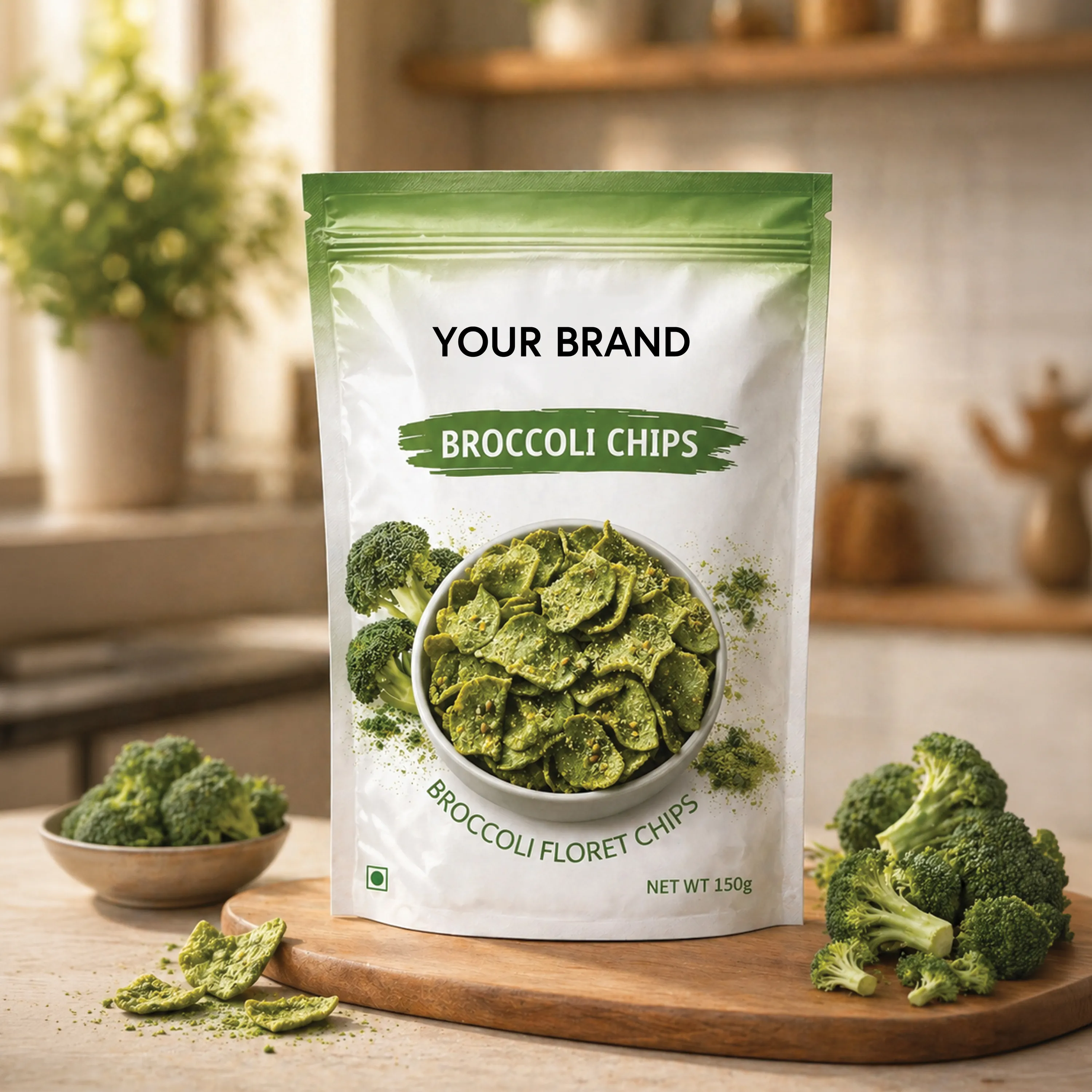 Brocolli Baked Chips