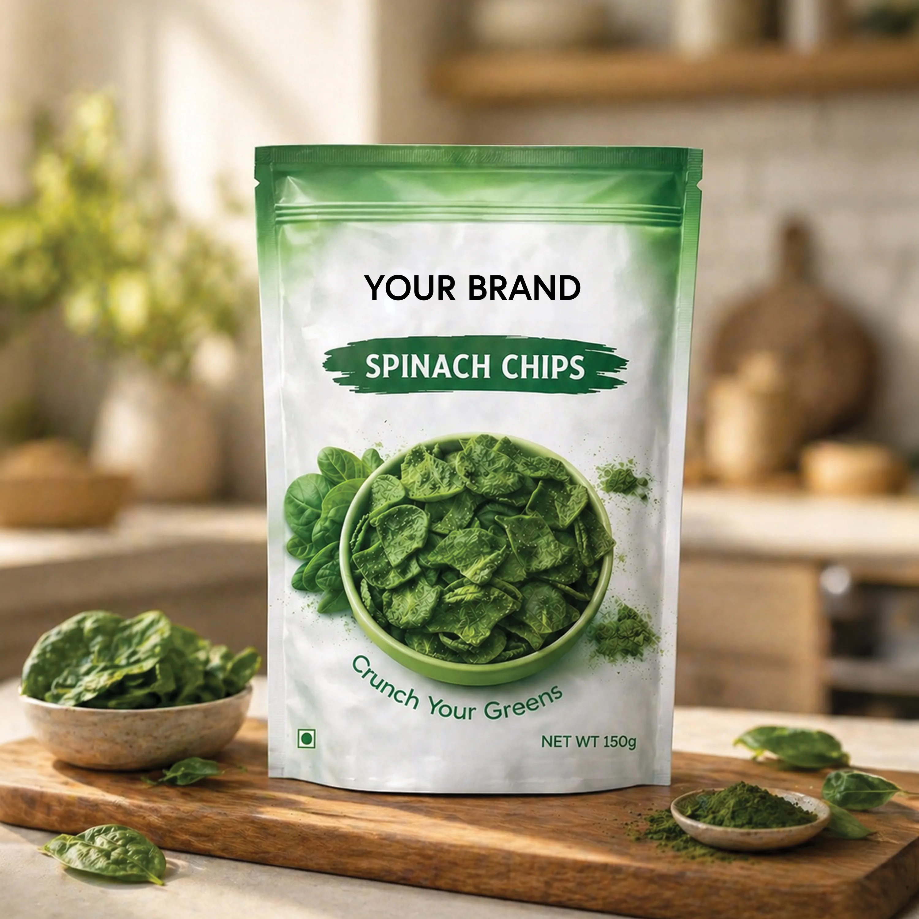 Spinach Baked Chips